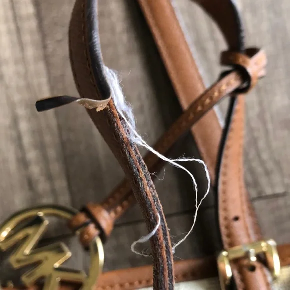 Michael Michael Kors Logo Print Shoulder Bag Creme and Brown - Picture 7 of 13